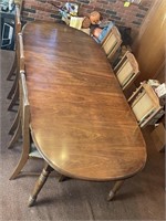 WOODEN DINING ROOM TABLE (89" WITH LEAVES)