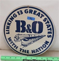 B&O porcelain sign