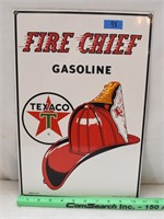Fire Chief Gasoline porcelain sign