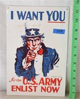 US Army porcelain sign