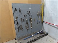 Mobile Metal Peg Board with Accessories