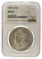 1881 New Orleans MS63 Morgan Silver Dollar