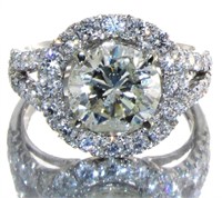 14kt Gold 4.30 ct Round Diamond Ring