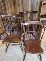 Set 6 Wooden Dining Chairs-2 w/arms