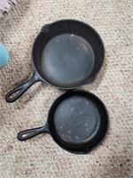 Set 2 Cast Iron pans-One marked 8