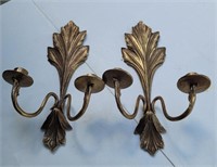 Brass candle sconces 15ins.
