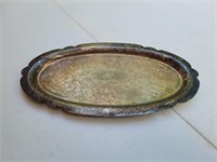 Silver plated serving tray. 9½"×5½".  No