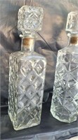 Glass decanters. 12ins