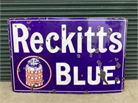 Original Reckitts Blue Large Enamel Sign