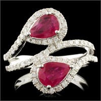 14K Gold 1.60ct Ruby & 0.60ctw Diamond Ring