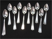 SET OF 10 "F.S. CO." STERLING GRAPEFRUIT SPOONS