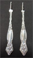 PAIR OF STERLING SILVER BUTTER PICKS