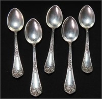 SET OF 5 STERLING SILVER SPOONS - SIMPSON,