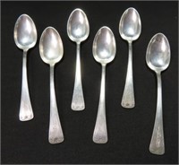 SET OF 6 "F.S. CO." STERLING SILVER SPOONS