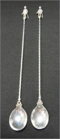 2 STERLING SILVER COCKTAIL STIRRERS