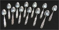 12 STERLING SILVER DEMITASSE SPOONS