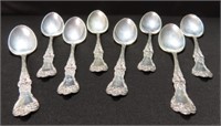 SET OF 8 STERLING SILVER SPOONS - ALVIN MFG. CO.