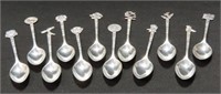 SET OF 12 MEXICO SILVER DEMITASSE SPOONS