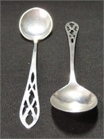 2 STERLING SILVER 5 O'CLOCK SPOONS - WEBSTER CO.