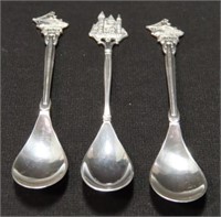 3 SOUVENIR SPOONS: 2 "SS NORWAY", MARKED: MADE