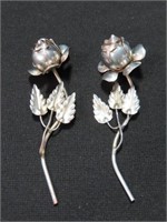 2 SILVERPLATE ROSES