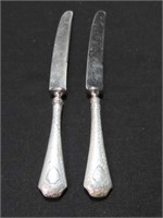 2 STERLING HANDLE BUTTER KNIVES