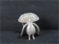 4 STERLING SILVER TURKEY PLACE CARD HOLDERS