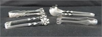 4 STERLING SILVER TONGS