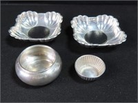 4 ASSORTED STERLING SILVER NUT AND MINT DISHES