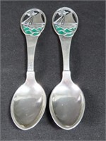 2 STERLING SILVER COLLECTORS SPOONS