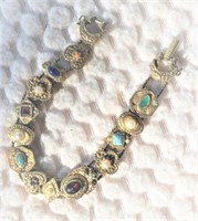 NY Goldette bracelet, beaded amber necklace &