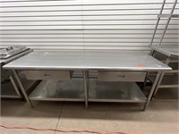Used 84in Stainless Steel Prep Table W/ Drawers