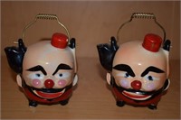 (BS) Vintage Clown Teapot Shakers