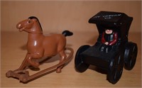 (BS) Cast Iron Amish Horse/Buggy Shakers