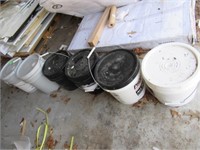 6 Ass't. 5-Gallon Buckets Paint/Adhesive/Joint Com