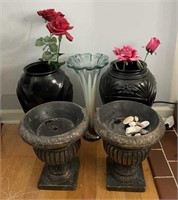 Lot of Decorative Vases & Resign Planters