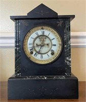 Onyx Metal Case Mantle Clock