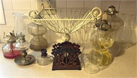 Oil Lamps, Iron Napkin Holder, Fruit Basket