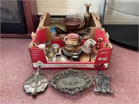Tray Lot of Cast Iron & Decorative Collectibles