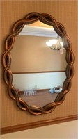 Braided gold wall mirror