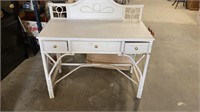 Rattan Style Wood Vanity Stand With 3 Drawers 40"