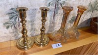 Two pairs of candleholders