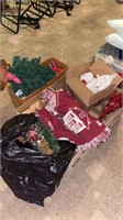 Lot of Christmas decorations wreaths, blankets,