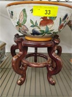 ORIENTAL BOWL AND PLANT STAND