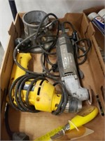 TRAY POWER TOOLS, DRILL, ROUTER, SIDE GRINDER