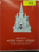 FIBER OPTIC WHITE RESIN VILLAGE