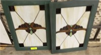 PAIR OF STAINED GLASS PCS
