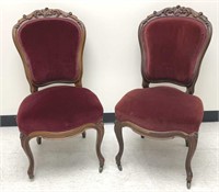 Antique Victorian Parlor Chairs Pair