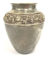 Silvered Bronze Metal Vase