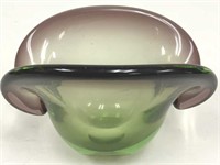 Vintage Murano Sommerso Art Glass Shell Bowl